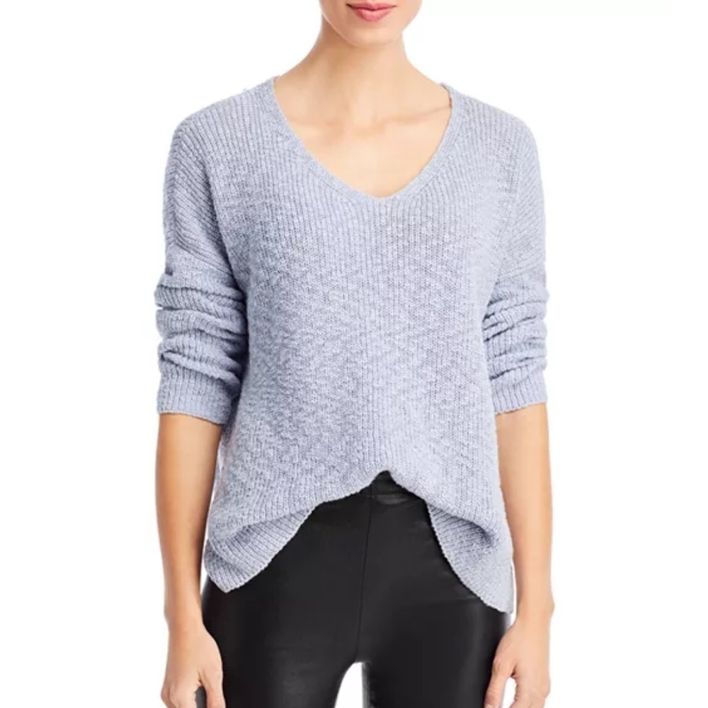 NWT Eileen Fisher V Neck Boxy Slubbed Knit Sweater Size M‎